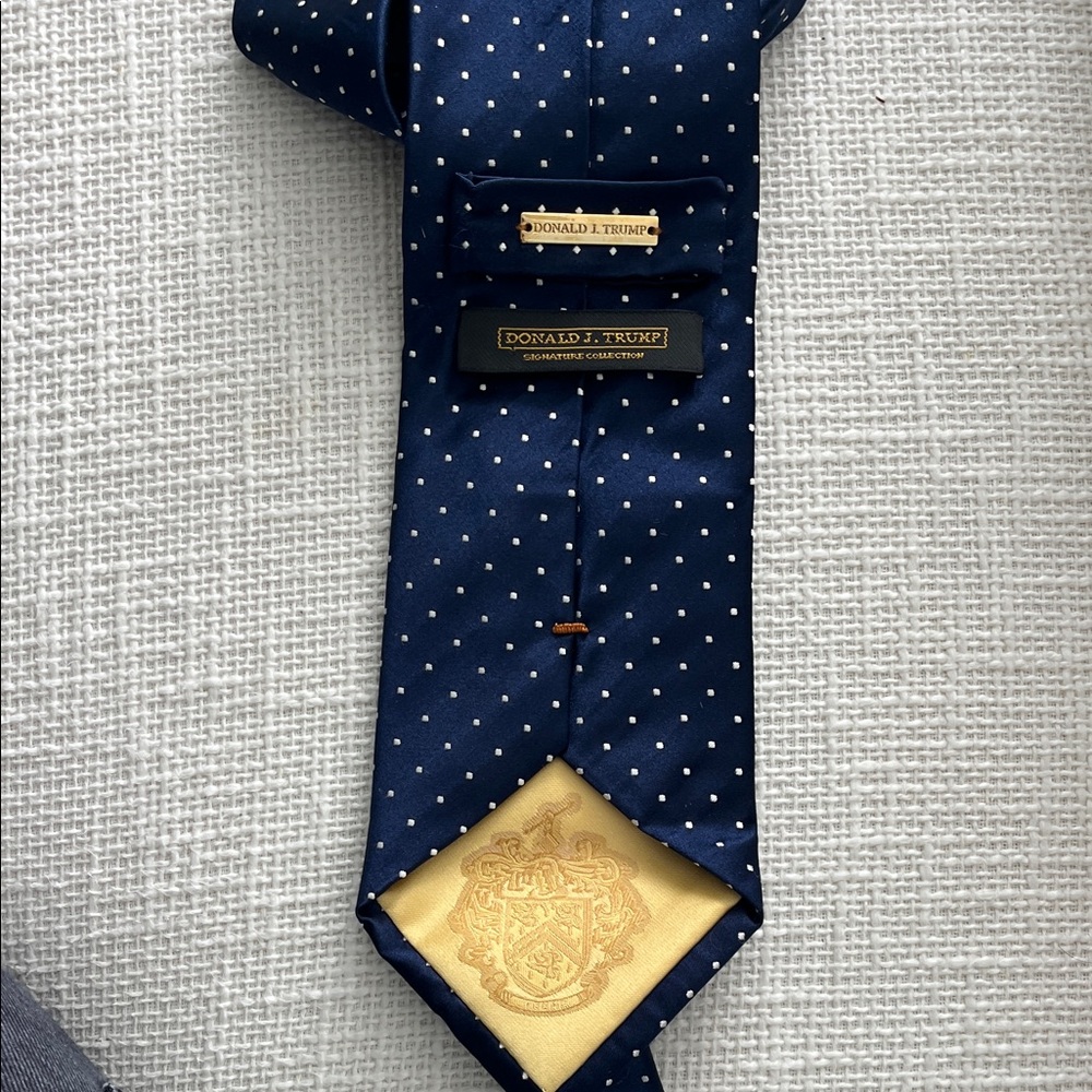 Donald J. Trump Navy Polka Dot Tie